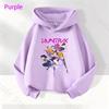 K-POP Devil Hunter Fashion Purple Children's Hoodie Super Comfortable Neutral Cartoon Hoodie