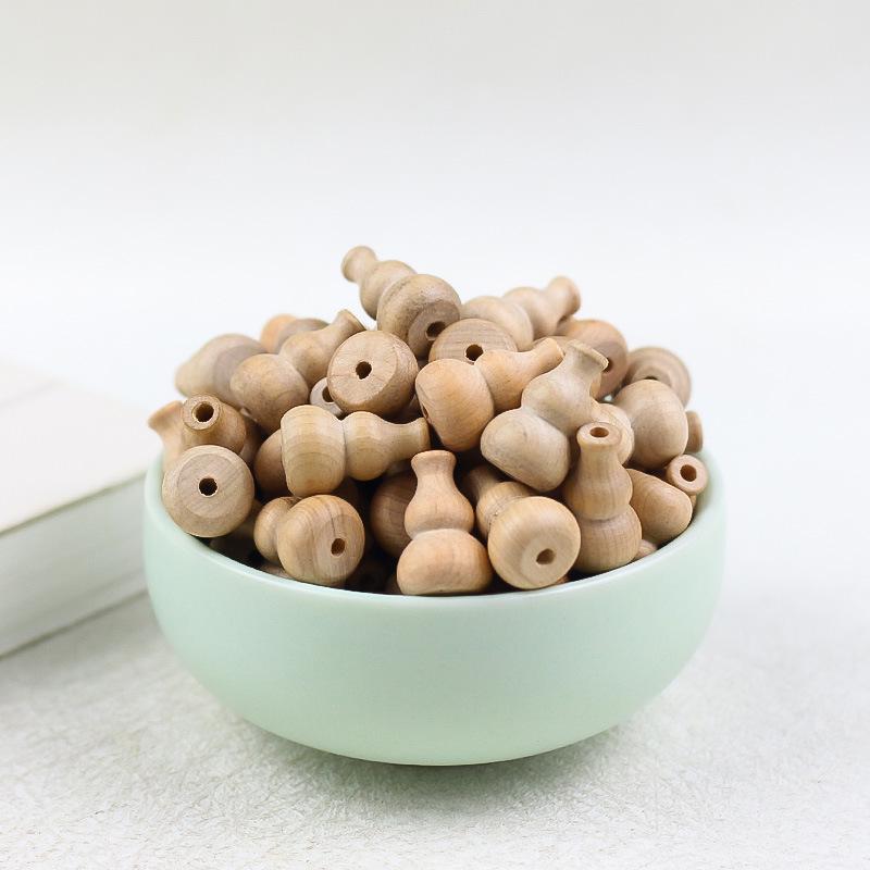 Cliff Cypress Small Gourd Wood Pendant 9x15MM Handmade Buddhist Bead Bracelet Accessories