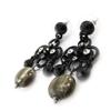 Les Trésors De Lily [J0471] - 'Mélusine' Black Grey Designer Earrings