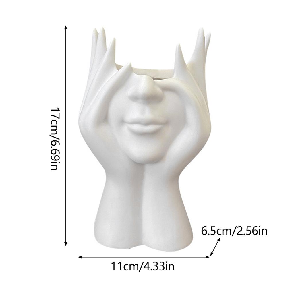 Creative Human Body Art Makeup Brush Holder Office Desk Pen Holder Gift for Family Coworkers for Vanity Dresser Office