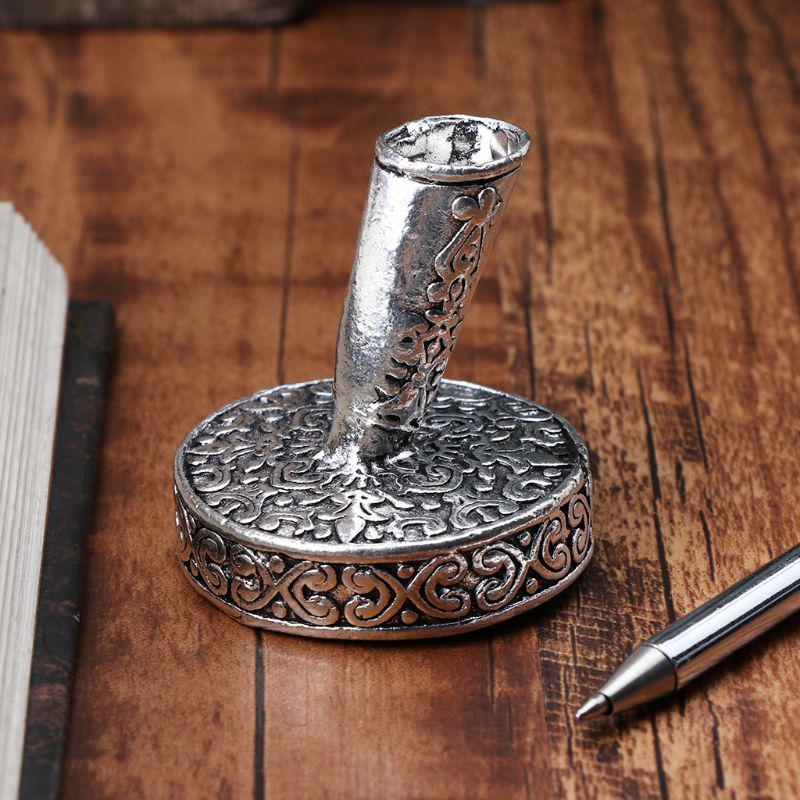 Винтажный металлический круглый держатель для ручек с перьями, ручки для погружных ручек, школьные канцелярские принадлежности, студенческий подарок