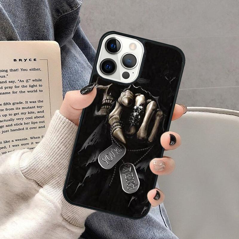 Чехол для телефона «Скелет средний палец» для iPhone 16 15 SE2020 6 7 8 Plus для Apple 13 11 12 14 Mini Pro Max Cover coque Shell