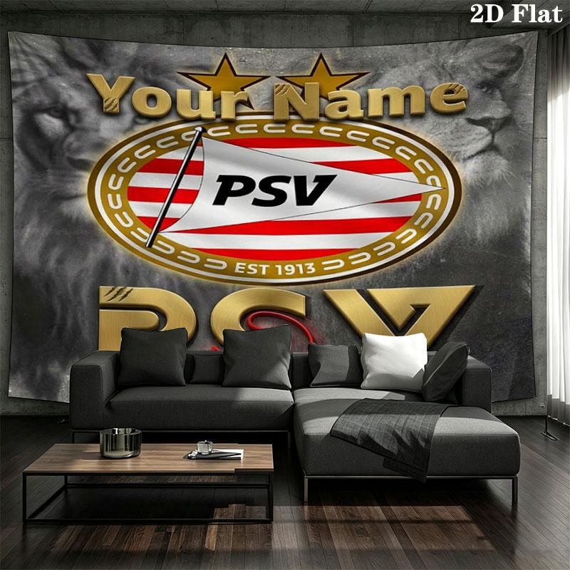 Philips Sport Vereniging Custom Name Wall Tapestry Aesthetic Wall Hanging Printed Fabric Blanket Decorative Tapestries for Bedroom Living Room Home De