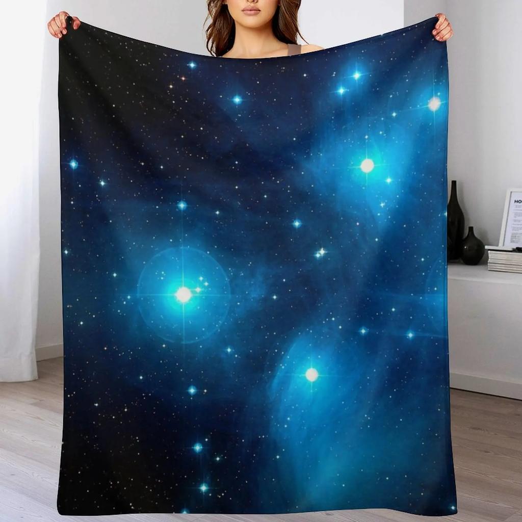 The Pleiades Star Cluster M45 in the Constellation of Taurus the Bull Throw Blanket Couch blanket decor