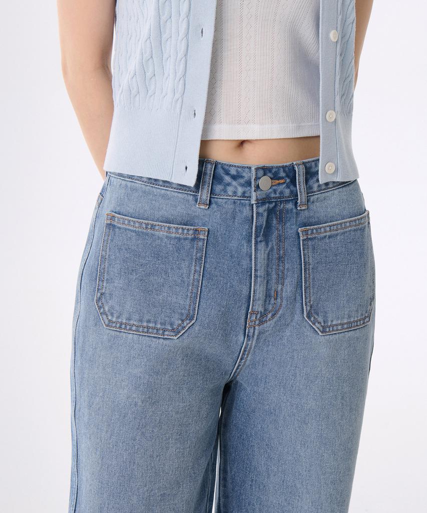 MUSINSA STANDARD WOMAN Women'S Out Pocket Regular Fit Denim Pants [Light Indigo]