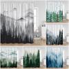 Mist Forest Shower Curtain Snow-capped Pines Nature Landscape Simple Bathroom Decorative Modern Polyester Shower Curtain