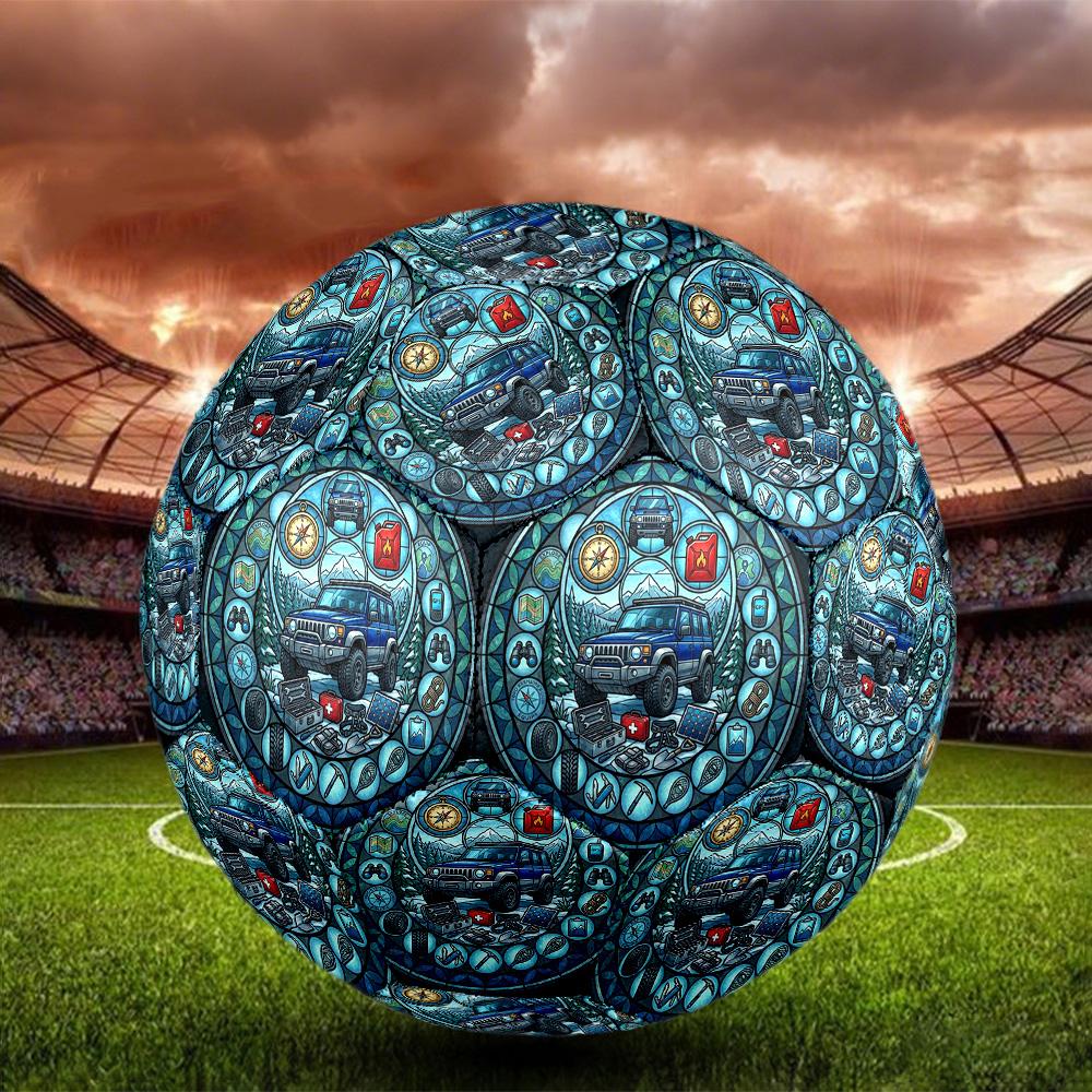 OffRoad Adventure Essentials Round Football Size 5 Adult Ball Suitable for Training Matches and Outdoor Team.