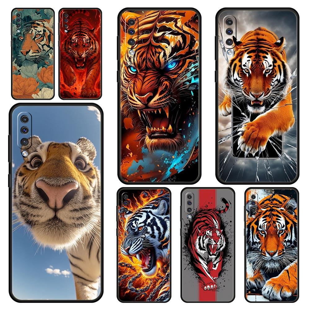 Чехол для телефона Samsung Galaxy A56 A36 A26 A16 A06 A54 A42 A34 A24 A22 A20 A12 A40 A50 5G Мягкий ТПУ Чехол Мультяшный Рисунок Тигра
