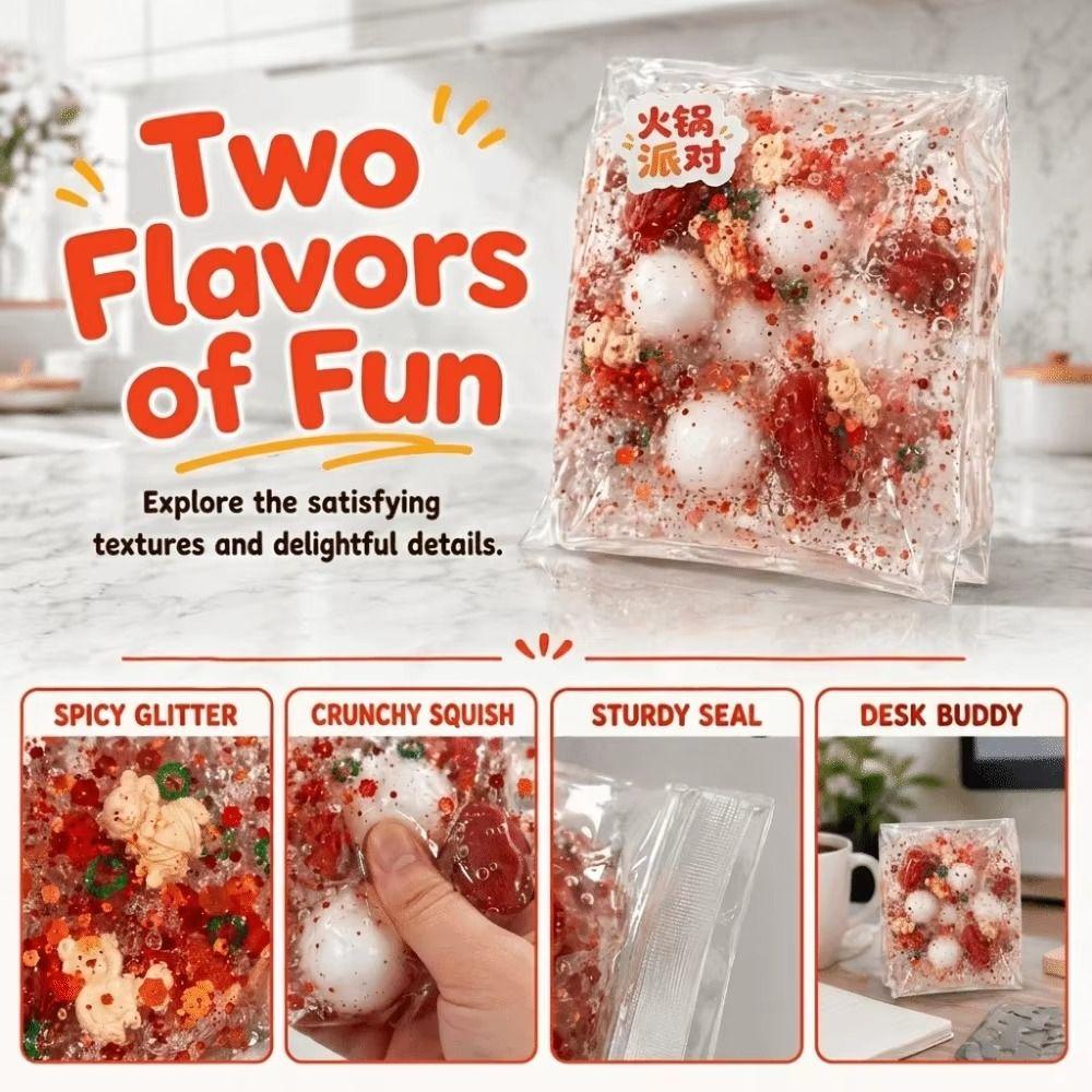 Crunch Sound Squeeze Bag Food Theme Crispy Handmade Balls Crunchy Squishy Ball Kids Adults