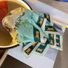1 шт. 70 см Шелковый шарф с рисунком кролика для женщин Имитация шелка Простой детский шарф-платок с животными Декоративный головной убор Платок для одежды Квадратный шарф