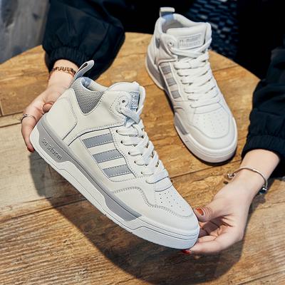 Высокие маленькие белые туфли женские кожаные новые бархатные женские туфли коровья кожа повседневные спортивные пара плоская подошва обувь