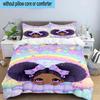 3PCS Black Princess Magic Celebration 3pcs Bedding,Including 3PCS Duvet Cover And 2pcs Pillowcases Perfect for Christmas,Ideal for Bedroom, Dormitory