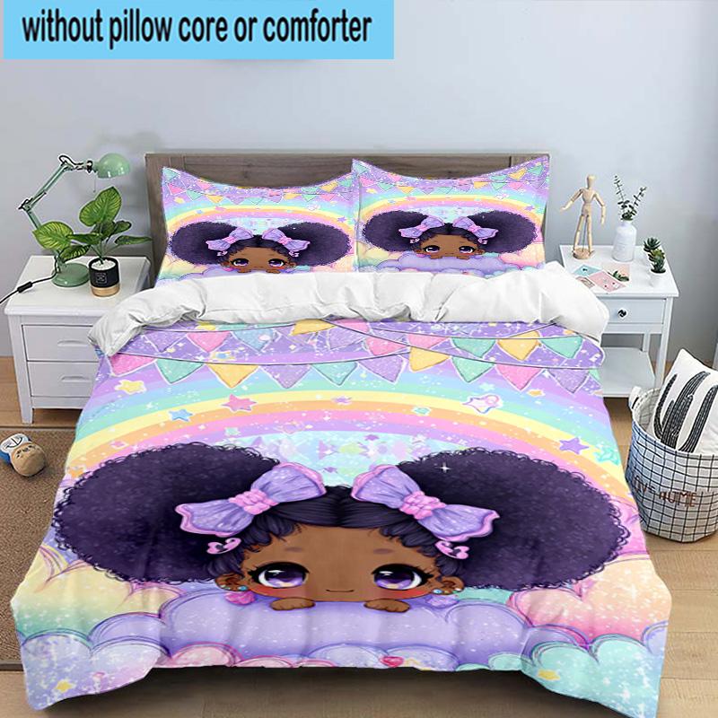 3PCS Black Princess Magic Celebration 3pcs Bedding,Including 3PCS Duvet Cover And 2pcs Pillowcases Perfect for Christmas,Ideal for Bedroom, Dormitory