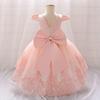 Baby Girl Dress Big Bow Newborn Baptism Beading White Princess Dresses for Baby 1st Birthday Infant Party Dress Christening Gown