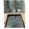 DIMANAF 2026 Лето Новые Женские Джинсы Большого Размера Эластичная Талия Длинные Брюки Принт Свободные Повседневные Джинсовые Хлопковые Брюки