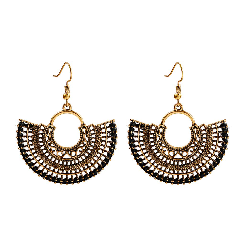 Indian Jhumka Zircon Vintage Bell Tassel Earring Boho Antique Ethnic Copper Plated Drop Hanging Earrings For Women Pendientes