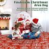 Non-Slip Soft Large Carpet with Red Snowflake, Low Pile Faux Wool Xmas Throw Rug for Living Room, Hallway, Kitchen, Entryway