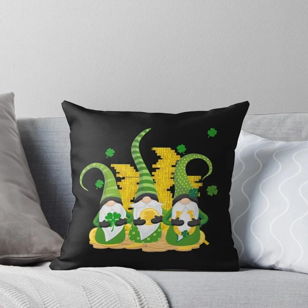 Green Dwarf Clover St. Patrick's Day Pattern Decorative Pillowcase Cushion Cover Print Decoration Living Room Office Home