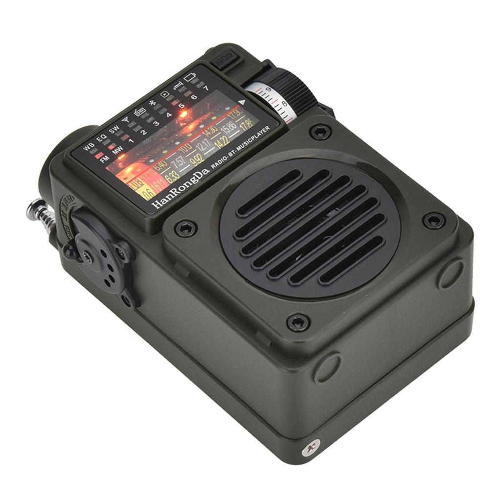 HRD-700 AM FM-радио Музыкальный плеер Портативный прием сигнала Перезаряжаемый динамик BT Панк Ретро-арт