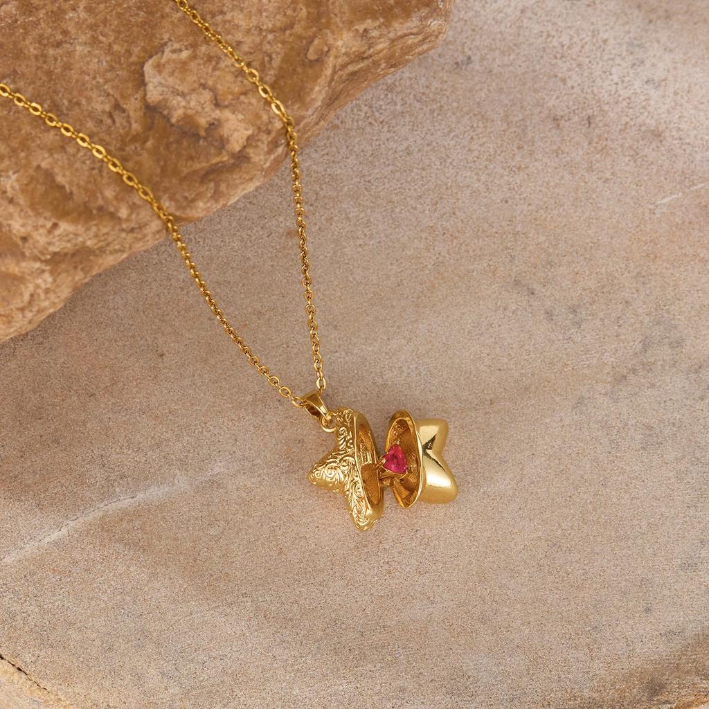 Ожерелье с подвеской в виде маленькой звезды с узором молотка для женщин, модное ожерелье с кулоном в виде пятиконечной звезды, ювелирные изделия и аксессуары