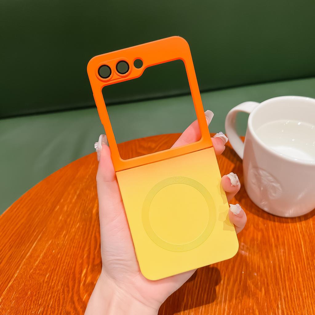 Samsung ZFlip7 Liquid Magnetic Suction Mobile Phone Case Suitable for Flip5 Gradient Soft Shell ZFlip6 Lens Film Full Inclusive Tpu