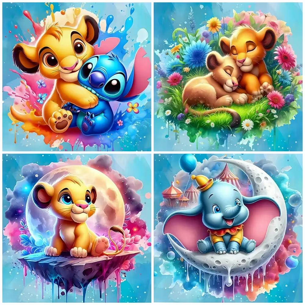Disney Алмазная мозаика своими руками «Симба Король Лев» Мозаика «Дамбо» Полная квадратная/круглая вышивка Набор Мультяшный Декор для стен