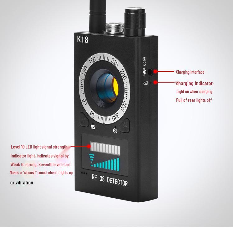 Детектор сигналов K18: Антишпионская камера, GPS-трекер и сканер магнитного позиционирования