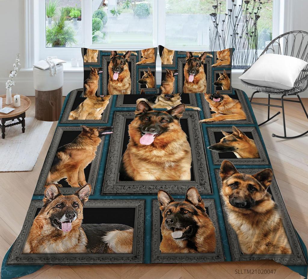 3D комплект постельного белья для собак, пуховый пододеяльник, 2/3 шт. AU180 * 210, полноразмерная односпальная двуспальная кровать, мягкая молния, полиэстер, домашний текстиль