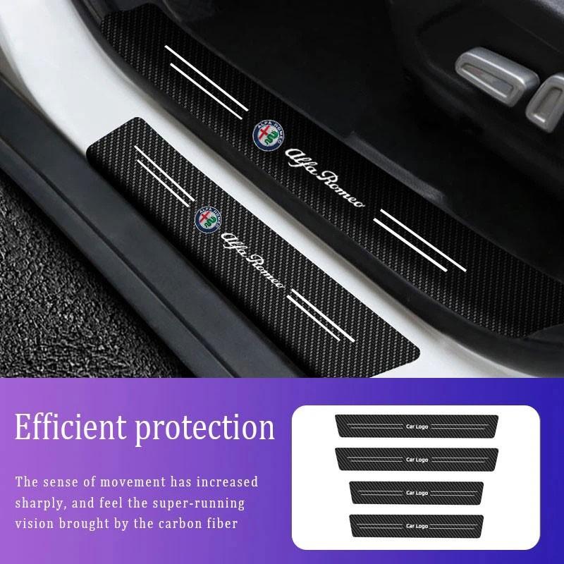 AAACN1 Car Door Sill Protector Plate Rear Trunk Bumper Strips Threshold Sticker Anti Scratch Covers for Alfa Romeo 159 156 147