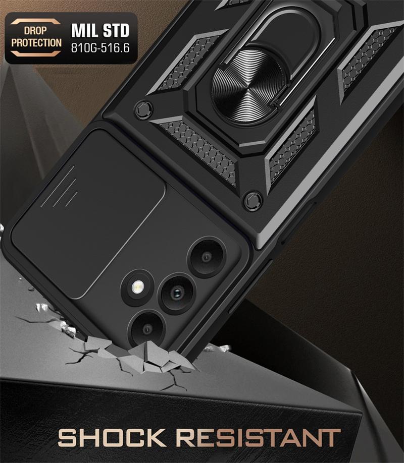 For Samsung Galaxy A15 5G 2023 Case Slide Camera Armor Phone Case For Samsung A15 A15 A 15 5G Car Magnetic Stand Ring Back Cover
