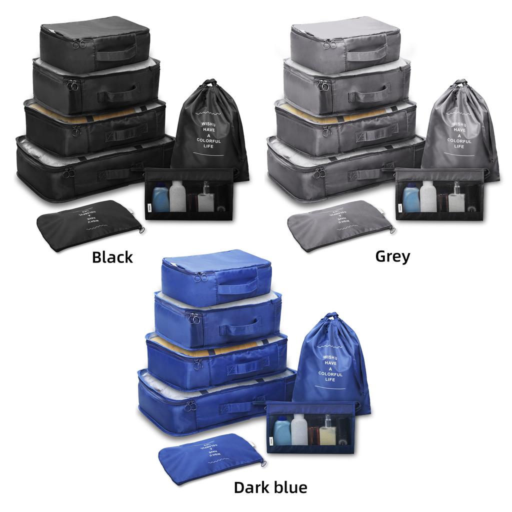 7PCS Packing Cubes Travel Packing Bags Luggage Organizers Mesh Bags Toiletry Bag Underwear Bag