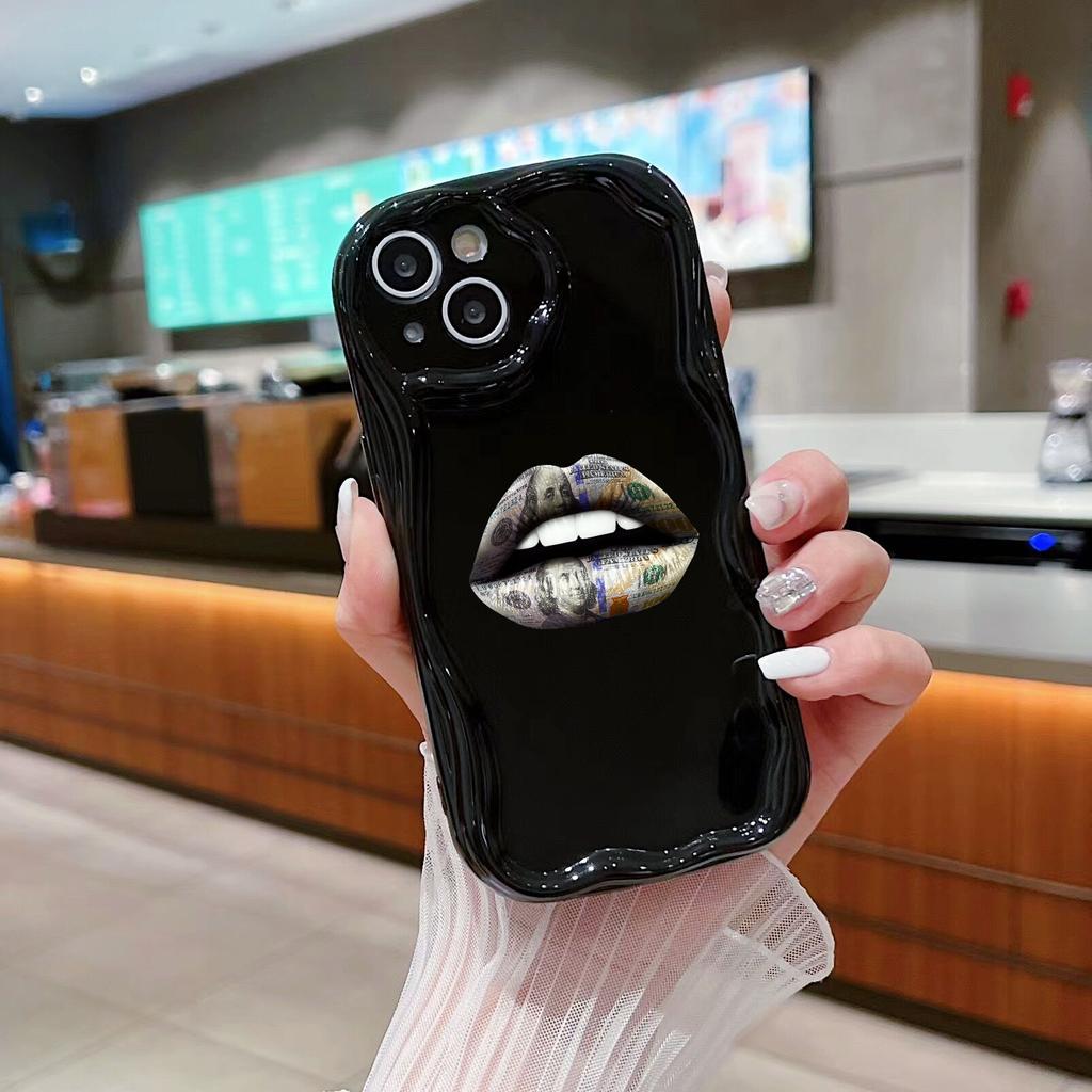 LZ18 Lips Kiss Clear Soft Wave Phone Cases for Samsung S24 S23 Ultra S20 FE A54 A14 A52s A51 S10 Huawei Honor 90 Protection Back Cover