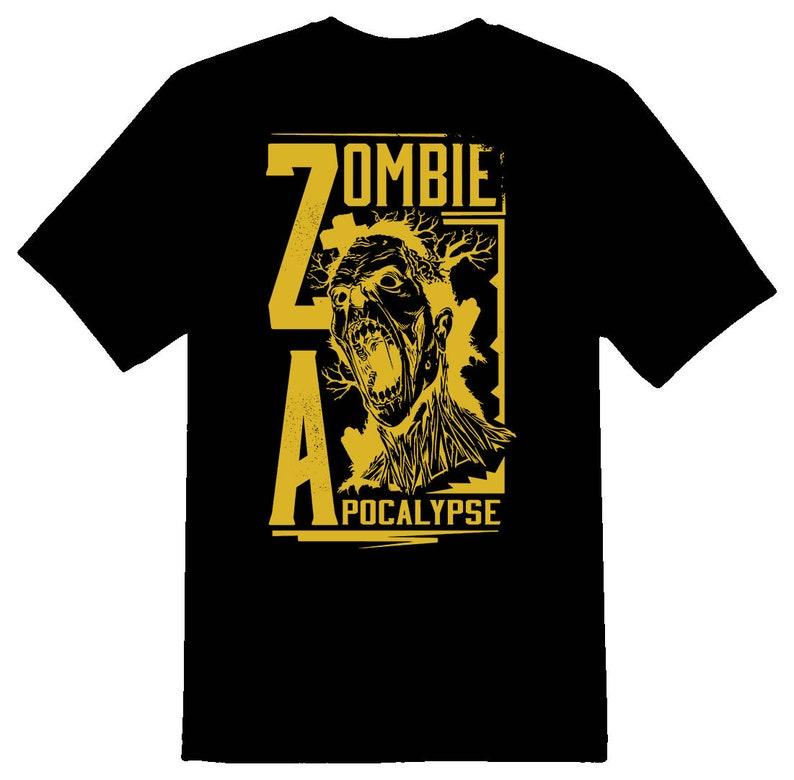Zombie Apocalypse 2 black  tee shirt Halloween