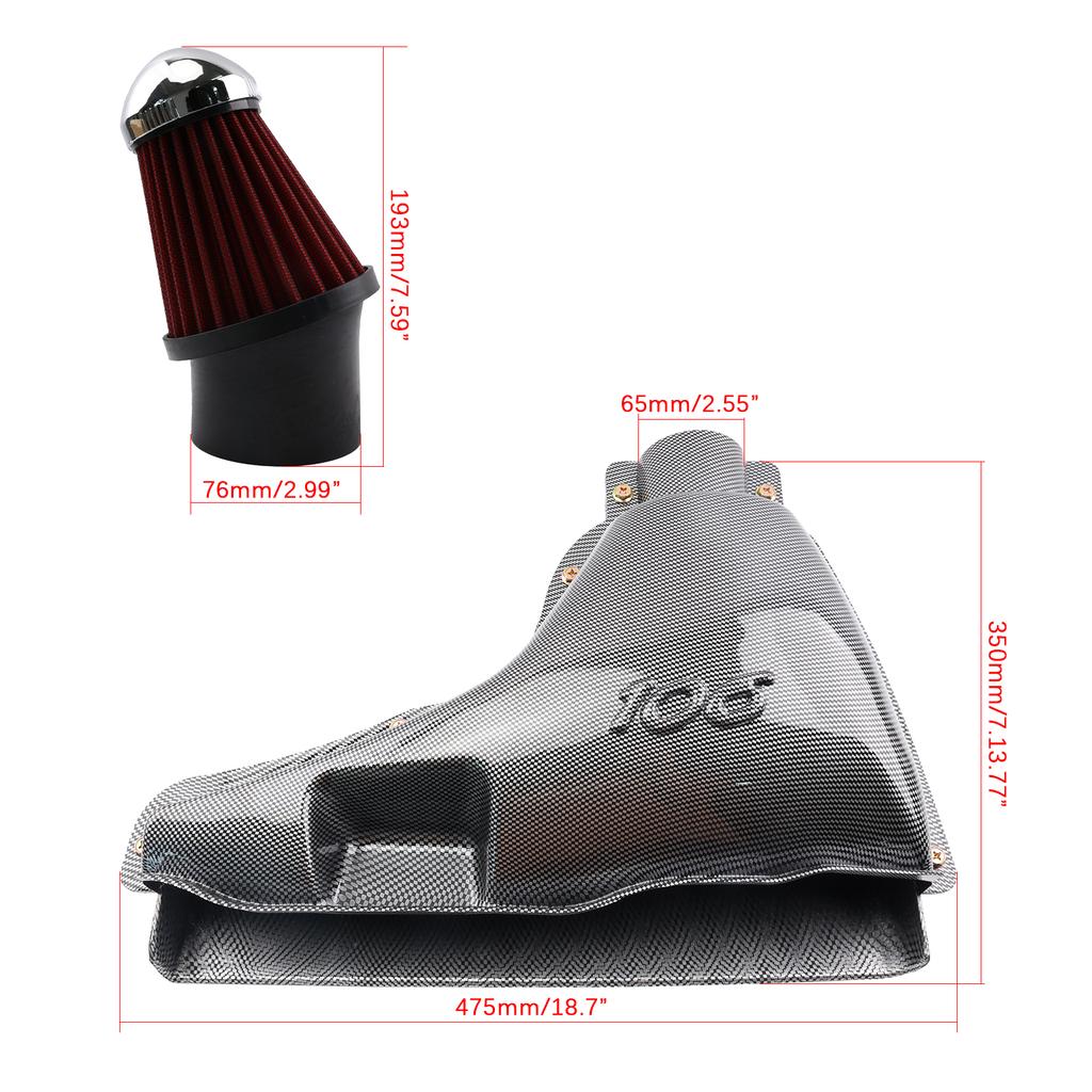Air Inlet System Intake Box Air Filter kit racing For Peugeot 106 1.4/1.6/ S16 VTS 16v Fiber Style 1997 1998 1999