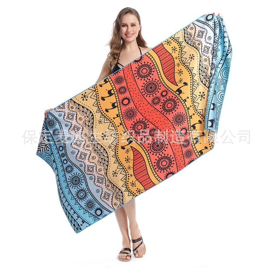 Full-page printing sand-free beach towels, soft water-absorbing quick-drying mesh bag packaging, cheerleading bath towels