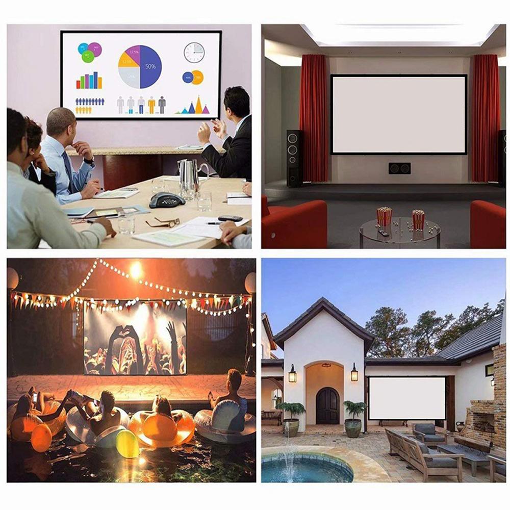150 Inch Projector Screen 169 HD Foldable Portable Projection Screen AntiCrease Rear Front Project