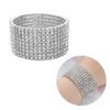 1-10 Rows Shiny Woman Jewelry Elastic Bangle Wristband Stretch Bracelet  Crystal Rhinestone