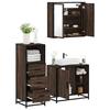 VidaXL Bathroom Furniture Set 3 Pcs Brown Oak, Bathroom Cabinet, Bathroom Cupboard, Furniture 3301029