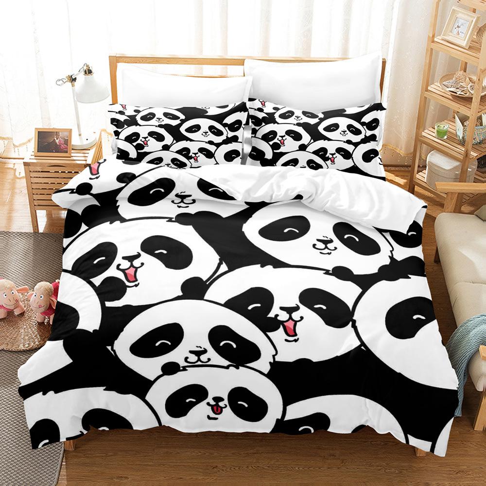 Cartoon Cute Animal Zoo Cute Version Export Picture Can Be Ordered Clear Digital Printing Three-Piece Quilt Cover