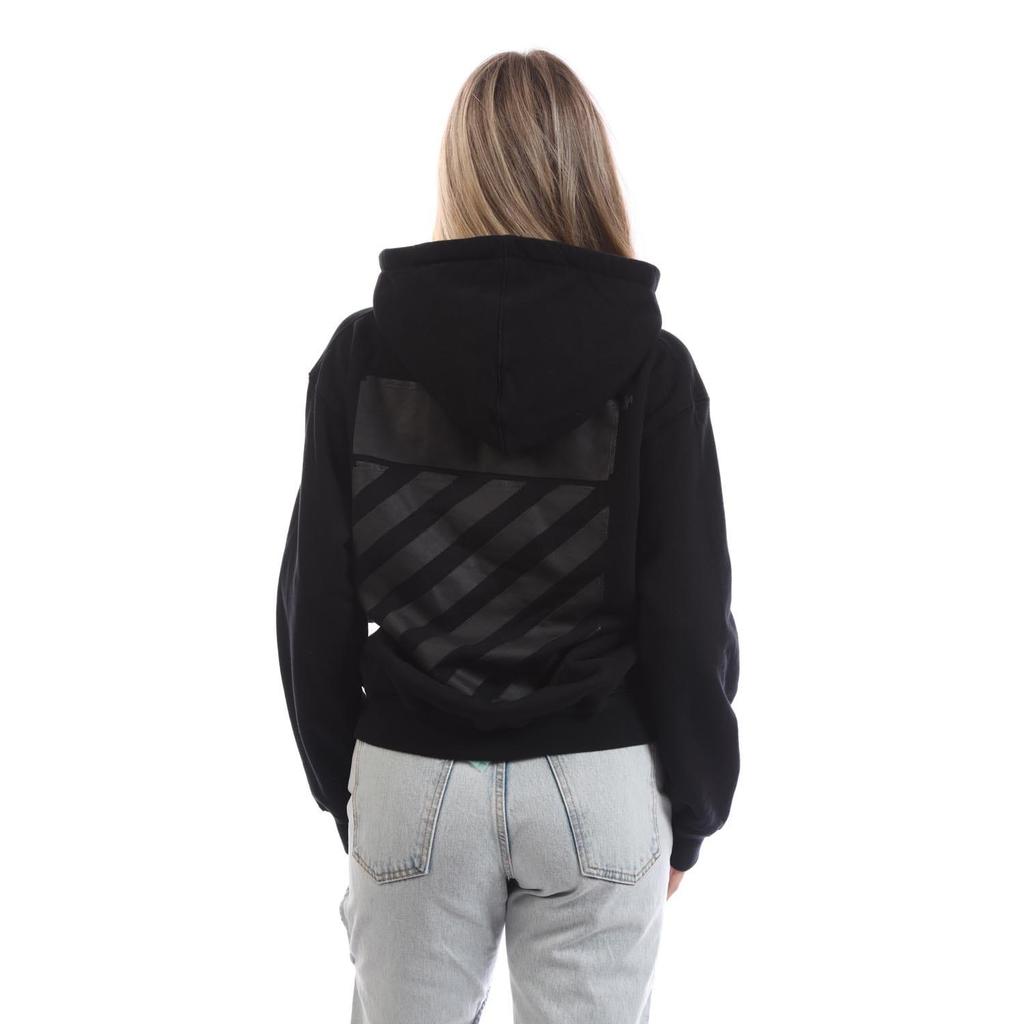 Off White Womens/Ladies Diagonal Full Zip Hoodie