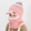 Children Hats Winter Crochet Hat Scarf One Piece Kids Caps Girls Pompom Baseball Cap Baby Hat 