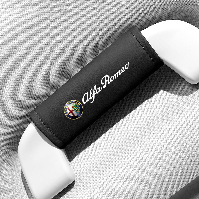 For Alfa Romeo For Alfa Romeo Giulia Stelvio Giulietta 156 159 147 Mito Leather Car Roof Armrest Pull Cover Handle Gloves Protec