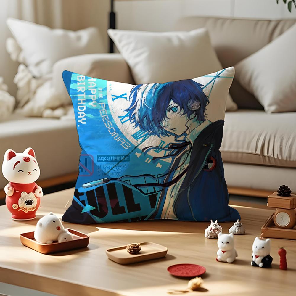 Игровой Крутой P-Persona 3 Reload Наволочка для Подушки Шелковистый Короткий Плюш С Невидимой Молнией Пылезащитная Наволочка для Подушки на Диван Для Домашнего Декора