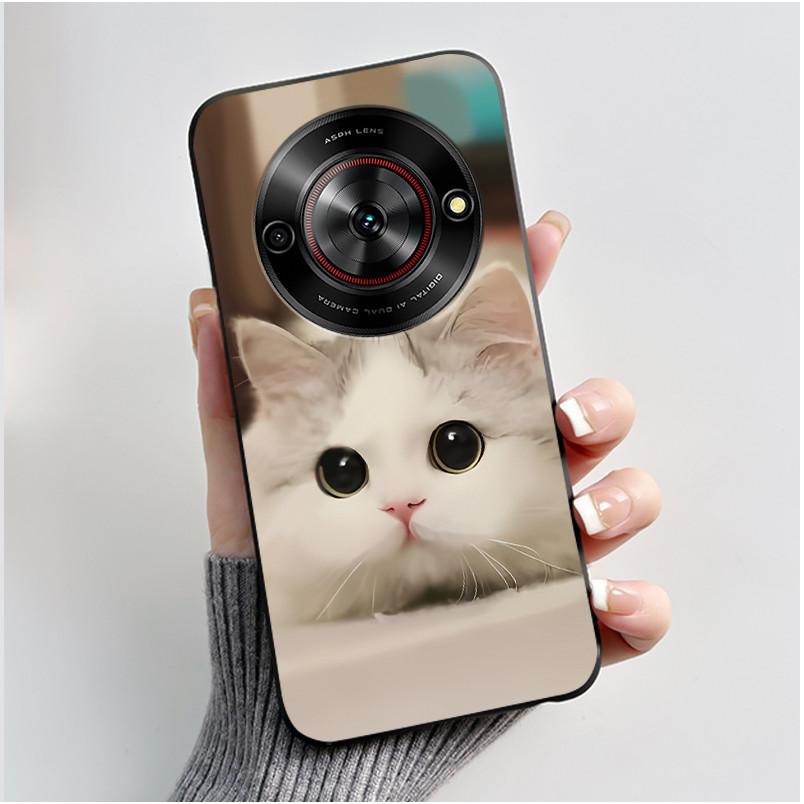 Милый Мультяшный Чехол Для ZTE Blade A75 5G/Nubia Focus 5G/Nubia Calf 5G Печатный Корпус Защитная Крышка Мягкий Силикон Черный Корпус