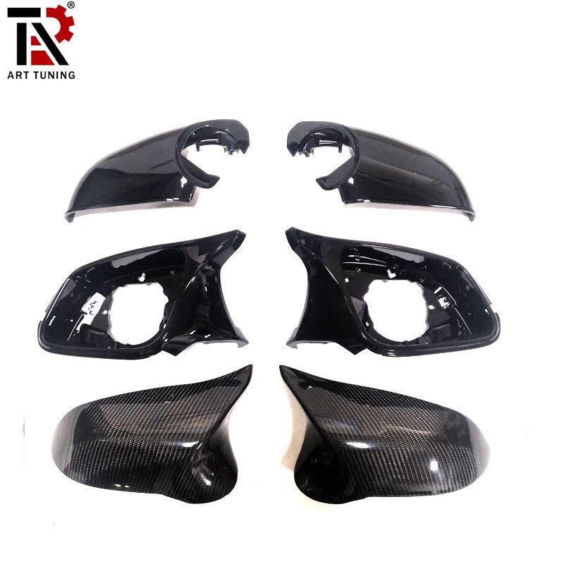 Carbon Fiber M3-Style Mirror Covers for BMW Series 1, 2, 3GT, X1 E84 - 6-Piece Set