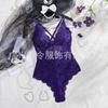 New underwear women's solid color V-neck lace splicing sex onesie