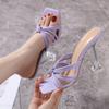Новые летние босоножки Sandalen Dames кораллово-красного цвета с тонким ремешком на высоком каблуке с ремешком на щиколотке