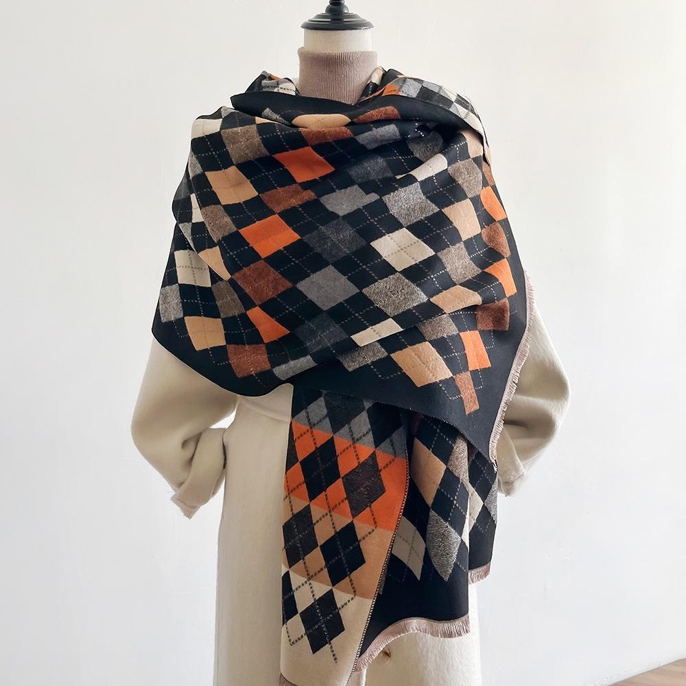 Winter New Scarf Imitation Cashmere Landscape Painting Design Fashionable Shawl Mom Gift Soft Skin Friendly Long Warm Scarf