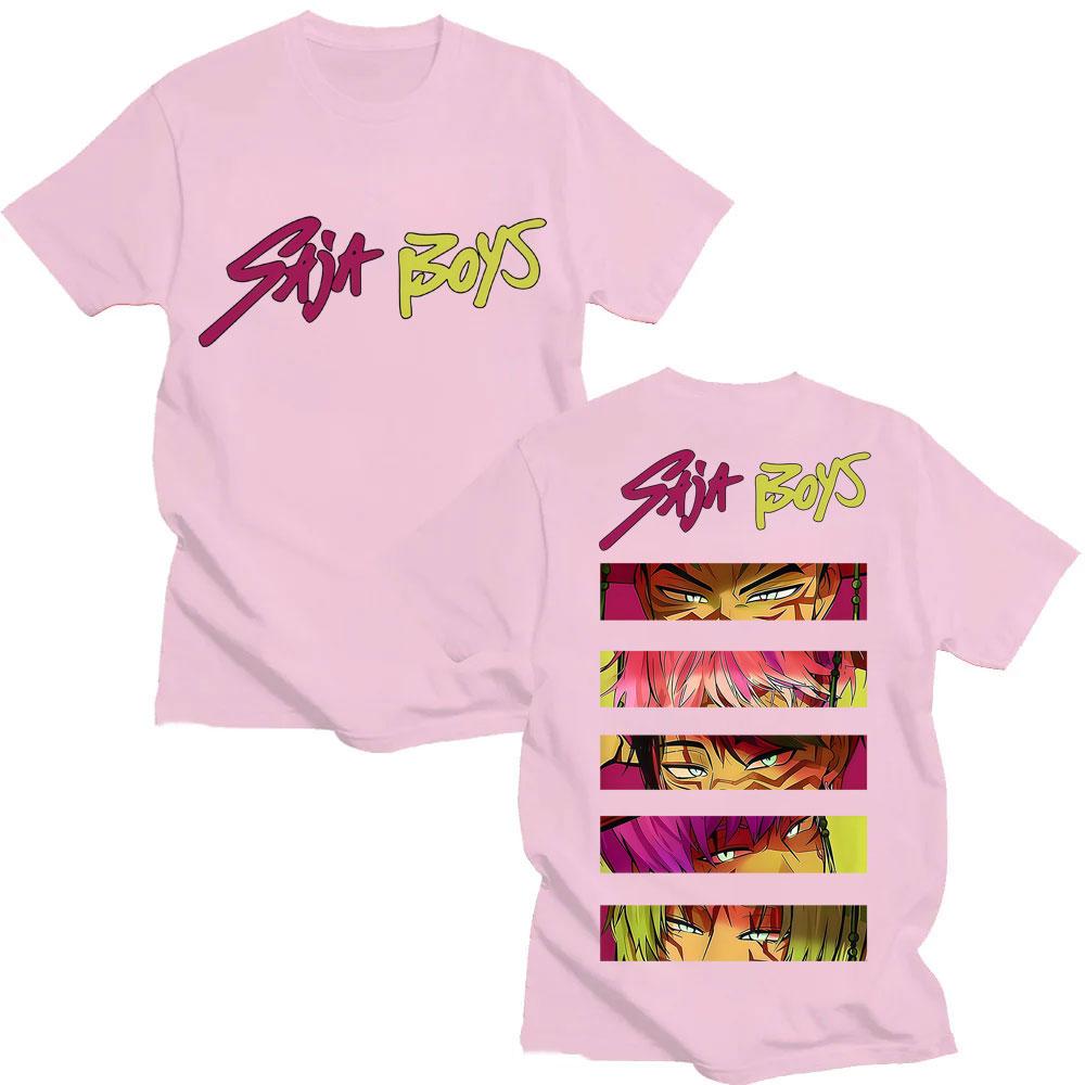 Аниме K-pop Охотники на демонов Саджа Футболка Винтажная мода Футболки манга Мужские Женские Оверсайз Уютные Хлопковые Футболки Уличная одежда