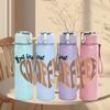 1PC But First Coffee Heart Shape 750ml Color Plastic Sports Water Bottle Leakproof Flip Straw Lid Suitable for Sports Office Home Use